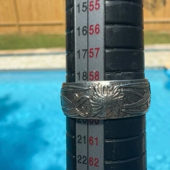 Silver Purity Ring Wedding Band Women Medieval Wedding Ring Silver Flower Ring - Picture 7 of 8